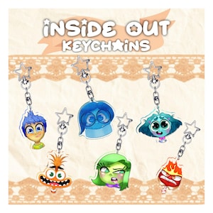 Inside Out 2 sleutelhangers Inside Out 2 Inside Out 2 helder acryl cadeaus handgemaakte schattige Disney tekenfilm Pixar kinderen emoties
