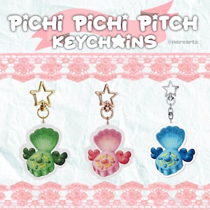 Pichi Pichi Pitch Mermaid Melody Schlüsselanhänger Anime Manga Acryl Cartoon Kawaii handgemachte Fanmade rosa blau grün Meerjungfrauen Meerjungfrauen