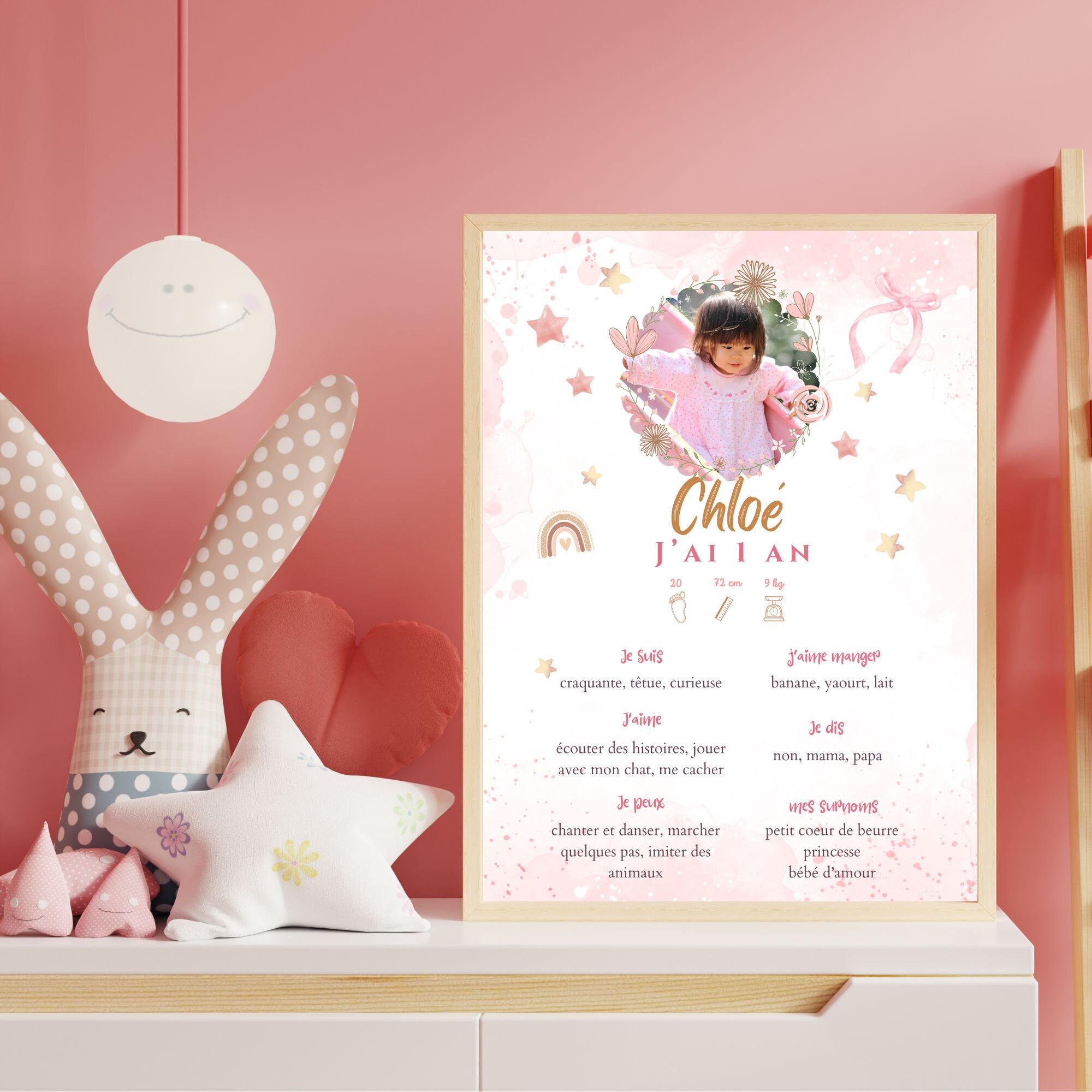 Bannière photo 1er anniversaire pour bébé de la naissance à 12 mois, décorations de premier anniversaire garçon ou fille, guirlande de fanions mensuels pour photos