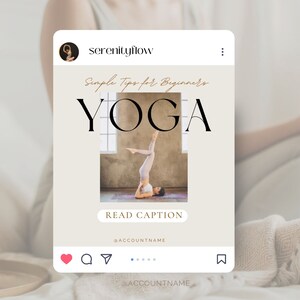 Yoga Instagram Canva Template Bundle for Yoga Studio Social Media ...