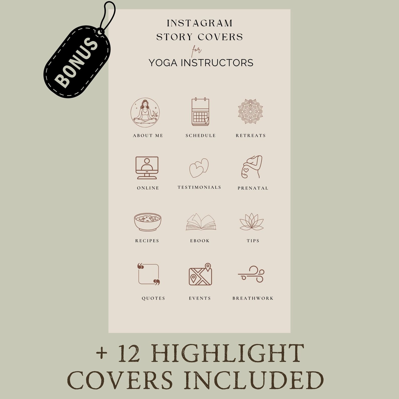 Yoga Instagram Canva Template Bundle for Yoga Studio Social Media ...