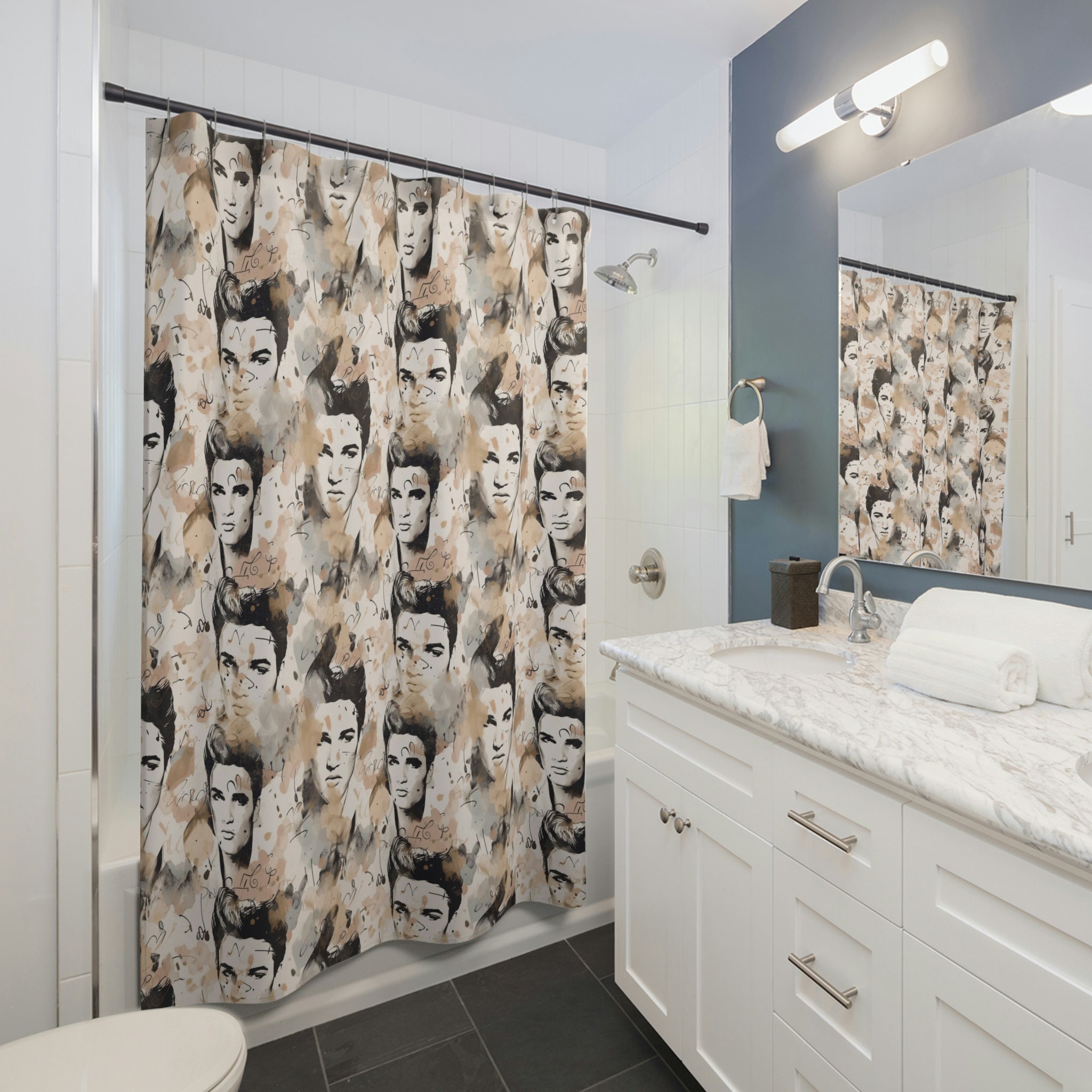 Elvis Presley Watercolor Portrait Shower Curtains - Etsy