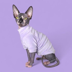 Handmade Velour Long Sleeve Shirt: Sphynx & Hairless Cats