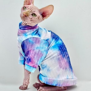 Sphynx Cat Shirt: Handmade Rib Knit Long Sleeve - Hairless Cat Clothes