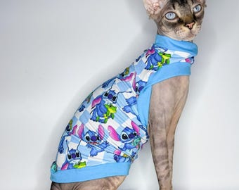 Sphynx Cat Clothes – One Arm Hole Hairless Cat Shirt | Handmade Cat Apparel