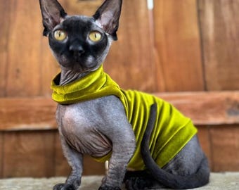 Sphynx Cat Clothes – One Arm Hole Hairless Cat Shirt | Handmade Cat Apparel