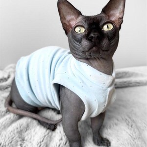 Handmade Velour Sphynx Cat Shirt: Hairless Cat Clothes