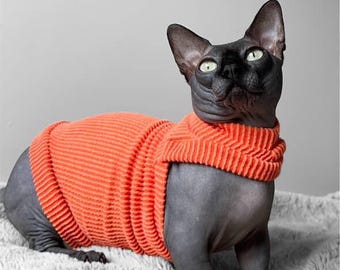 Sphynx Cat Clothes – One Arm Hole Hairless Cat Shirt | Handmade Cat Apparel