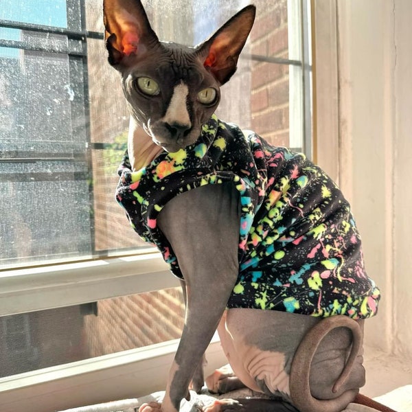 Sphynx Cat Shirt Fleece Sphynx Cat Clothes Hairless Cat Clothes Sphynx Cat Clothes Sphynx Cat Sweater Sphynx Shirt Hairless Cat Shirt