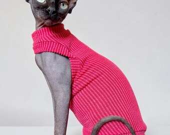 Sphynx Cat Clothes – One Arm Hole Hairless Cat Shirt | Handmade Cat Apparel