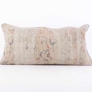 Lumbar Pillow Cover, Rug Lumbar Pillow Cover, Extra Long Lumbar Pillow Cover, Decorative Lumbar Pillow, Vintage Lumbar Pillow,Turkish Pillow