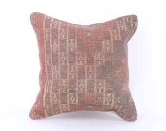 Kilim Pillow Cover, Turkish Moroccan Persian Bohemian Southwestern Kilim Rug Pillow Cover, Cushion Cover 12x12 14x14 16x16 18x18 20x20 24x24