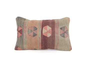 Funda de almohada de 30 x 50 cm, cojín turco, cojín lumbar Kilim, cojín decorativo, cojín para sofá, cojín bohemio, funda de cojín Kilim