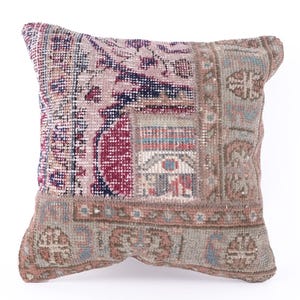 Handwoven Kilim Pillow, 16x16 Turkish Kilim Pillow, Vintage Kilim Pillow, Boho Kilim Pillow, Home Decor, Pillow Cover, Cushion Cover