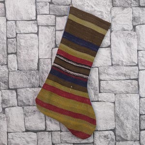 Custom Christmas Gift, Snowman Santa Stockings, Lovely Traditional Kilim Stocking, Decorative Stocking, Fireplace Decor Santa Socks