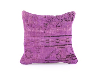 Decorative Pillow, Turkish Rug Pillow, Sofa Pillow, Kilim Pillow Cover, Small Lumbar Pillow, 16x16 Pillow, Couch Pillow Case