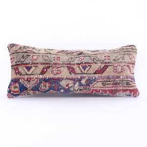 Turkish Rug Pillow, Handmade Pillow, Kilim Pillow Cover, Cushion Cover, Sofa Pillow, 10x24 Pillow, Couch Pillow, Pillow Case