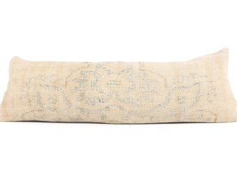 Aztec Lumbar Pillow, Kilim Cushion Cover 12x36 ,Vintage Lumbar Pillow Cover , Rug Throw Pillow ,Turkish Pillowcase, Carpet Pillow Cover