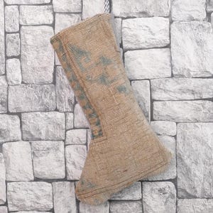 Gift Stocking, Xmas Stocking, Vintage Stocking, Natural Kilim Stocking, Striped Handmade Stocking,Christmas Personalization Stocking