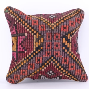 Turkish Rug Pillow, Handmade Pillow, Kilim Pillow Cover, Cushion Cover, Sofa Pillow, 12x12 Pillow, Couch Pillow, Pillow Case