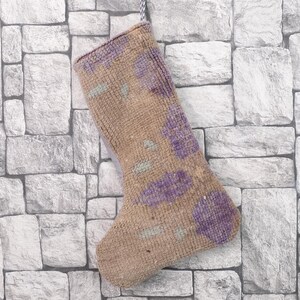 Gift Stocking, Xmas Stocking, Vintage Stocking, Natural Kilim Stocking, Striped Handmade Stocking,Christmas Personalization Stocking