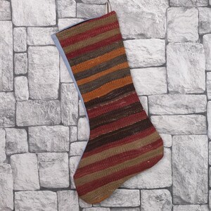 Custom Christmas Gift, Snowman Santa Stockings, Lovely Traditional Kilim Stocking, Decorative Stocking, Fireplace Decor Santa Socks