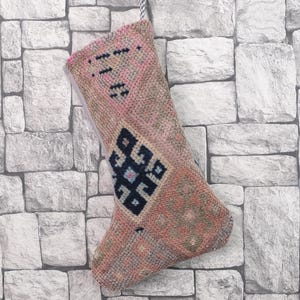 Custom Christmas Gift, Snowman Santa Stockings, Lovely Traditional Kilim Stocking, Decorative Stocking, Fireplace Decor Santa Socks