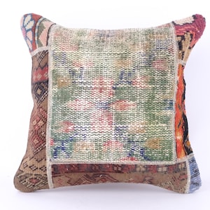Kilim Pillow Cover, Turkish Moroccan Persian Bohemian Southwestern Kilim Rug Pillow Cover, Cushion Cover 12x12 14x14 16x16 18x18 20x20 24x24