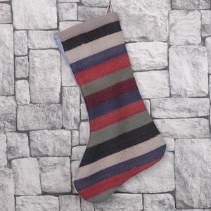 Custom Christmas Gift, Snowman Santa Stockings, Lovely Traditional Kilim Stocking, Decorative Stocking, Fireplace Decor Santa Socks