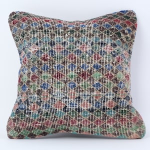 Handwoven Kilim Pillow, 16x16 Turkish Kilim Pillow, Vintage Kilim Pillow, Boho Kilim Pillow, Home Decor, Pillow Cover, Cushion Cover