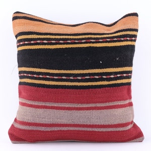 Kilim Pillow Cover, Turkish Moroccan Persian Bohemian Southwestern Kilim Rug Pillow Cover, Cushion Cover 12x12 14x14 16x16 18x18 20x20 24x24
