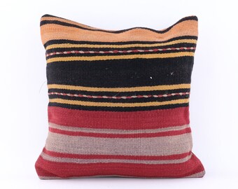 Kilim Pillow Cover, Turkish Moroccan Persian Bohemian Southwestern Kilim Rug Pillow Cover, Cushion Cover 12x12 14x14 16x16 18x18 20x20 24x24