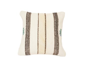 Decorative Pillow, Turkish Rug Pillow, Sofa Pillow, Kilim Pillow Cover, Small Lumbar Pillow, 16x16 Pillow, Couch Pillow Case