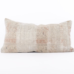 Lumbar Pillow Cover, Rug Lumbar Pillow Cover, Extra Long Lumbar Pillow Cover, Decorative Lumbar Pillow, Vintage Lumbar Pillow,Turkish Pillow