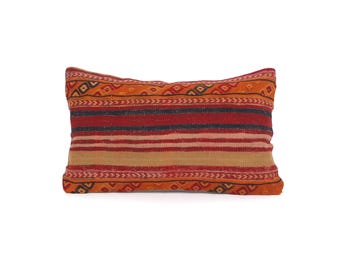 Funda de almohada de 30 x 50 cm, cojín turco, cojín lumbar Kilim, cojín decorativo, cojín para sofá, cojín bohemio, funda de cojín Kilim