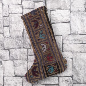 Custom Christmas Gift, Snowman Santa Stockings, Lovely Traditional Kilim Stocking, Decorative Stocking, Fireplace Decor Santa Socks