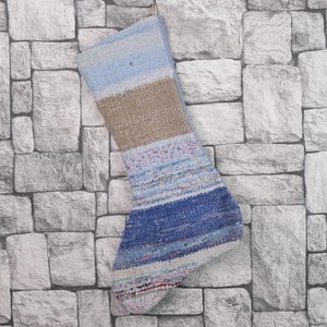 Gift Stocking, Xmas Stocking, Vintage Stocking, Natural Kilim Stocking, Striped Handmade Stocking,Christmas Personalization Stocking