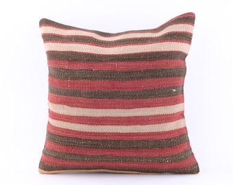 Kilim Pillow Cover, Turkish Moroccan Persian Bohemian Southwestern Kilim Rug Pillow Cover, Cushion Cover 12x12 14x14 16x16 18x18 20x20 24x24