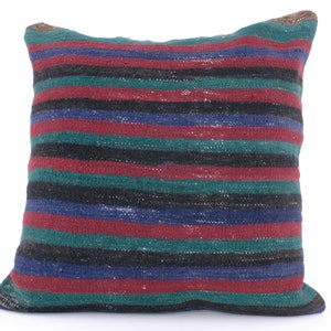 Turkish Rug Pillow, Boho Cushion Pillow, Throw Lumbar Pillow, Oriental Pillow, Handmade Pillow, Kelim Kissen, Decorative Pillow