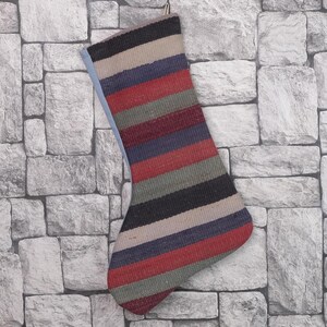Custom Christmas Gift, Snowman Santa Stockings, Lovely Traditional Kilim Stocking, Decorative Stocking, Fireplace Decor Santa Socks