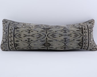 Long Pillow For Bed, Extra Long Pillow, Lumbar Throw Pillow, Boho Pillow For Bed, Body Pillow Cover, Long Lumbar Pillow, Ottoman Pillow