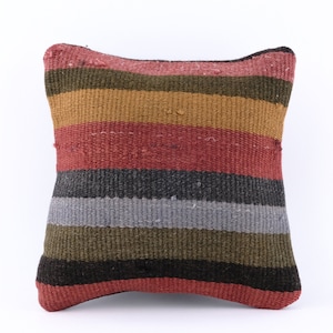 Turkish Rug Pillow, Handmade Pillow, Kilim Pillow Cover, Cushion Cover, Sofa Pillow, 12x12 Pillow, Couch Pillow, Pillow Case
