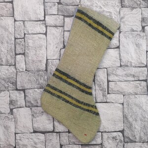 Gift Stocking, Xmas Stocking, Vintage Stocking, Natural Kilim Stocking, Striped Handmade Stocking,Christmas Personalization Stocking