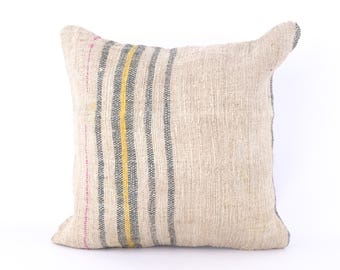 Vintage Kilim Pillow,Home Decor,Handwoven Turkish Pillow,Moroccan Pillow,Decorative Throw Pillow, Kilim Cushion Cover,Jute Pillow