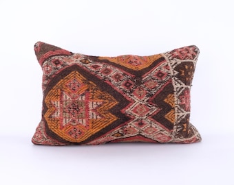Home Decor Pillow, Antique Pillows, Throw Pillow Covers, 16x24 Gift Pillow, Rug Pillow Case, Hippie Pillow Cover, Colorful Cushion Case