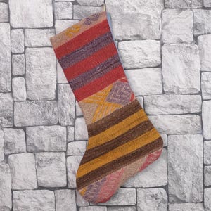 Custom Christmas Gift, Snowman Santa Stockings, Lovely Traditional Kilim Stocking, Decorative Stocking, Fireplace Decor Santa Socks