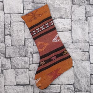 Custom Christmas Gift, Snowman Santa Stockings, Lovely Traditional Kilim Stocking, Decorative Stocking, Fireplace Decor Santa Socks