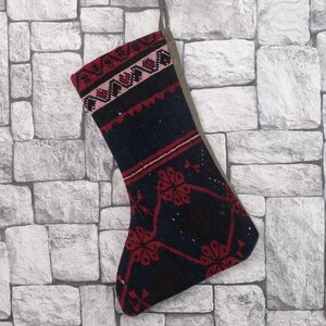 Gift Stocking, Xmas Stocking, Vintage Stocking, Natural Kilim Stocking, Striped Handmade Stocking,Christmas Personalization Stocking