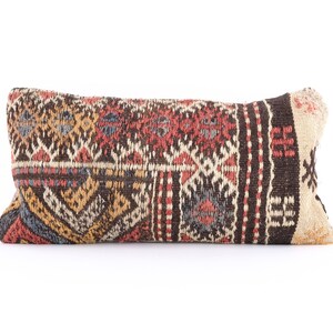 Turkish Rug Pillow, Handmade Pillow, Kilim Pillow Cover, Cushion Cover, Sofa Pillow, 12x24 Pillow, Couch Pillow, Pillow Case