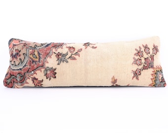 Boho Lumbar Pillow, Long Pillow Case, Bed Pillow, Decorative Pillow, Rug Pillow, Anatolian Pillow, Unique Pillow, Turkish Pillow Rug Cover
